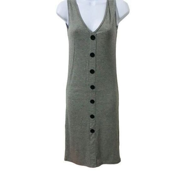 Velvet Torch gray long Sleeveless dress size L    A201 - Picture 1 of 7